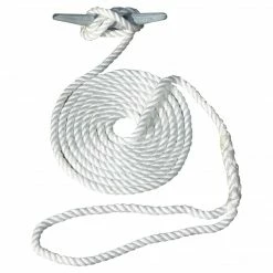 Invincible Marine Boating & Marine Dock Line - 3/8" Twisted Nylon Hand Spliced 3-strand White (Multiple Lengths)