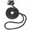 Invincible Marine Dock Line - 3/8" Hand Spliced Double Braid Black (Multiple Lengths)