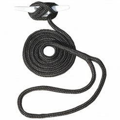 Invincible Marine Dock Line - 3/8" Hand Spliced Double Braid Black (Multiple Lengths)