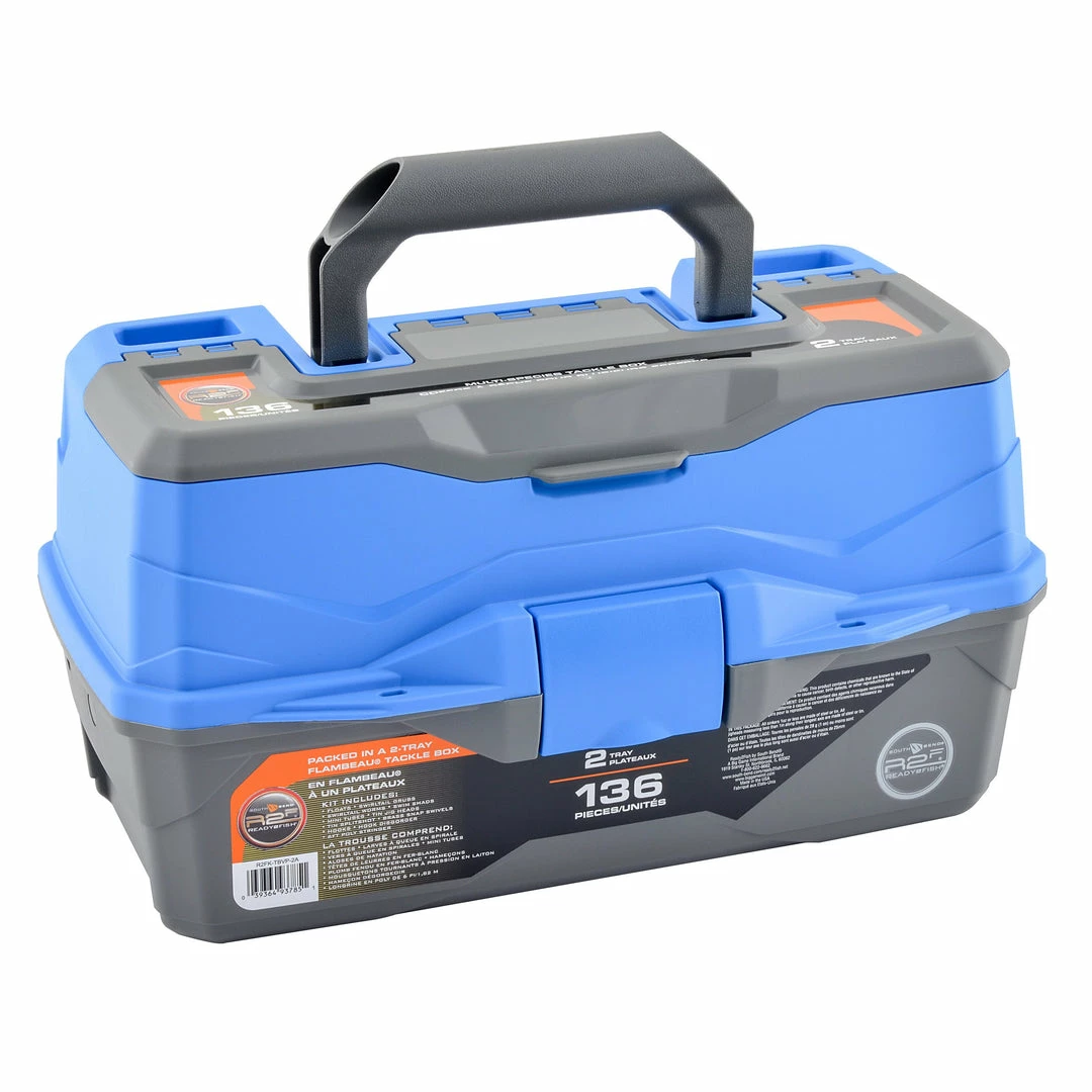 Ready2Fish Kit Tackle Box Gear Two Tray Fishing 3 Ready2Fish Fishing Gear Two Tray Tackle Box Kit